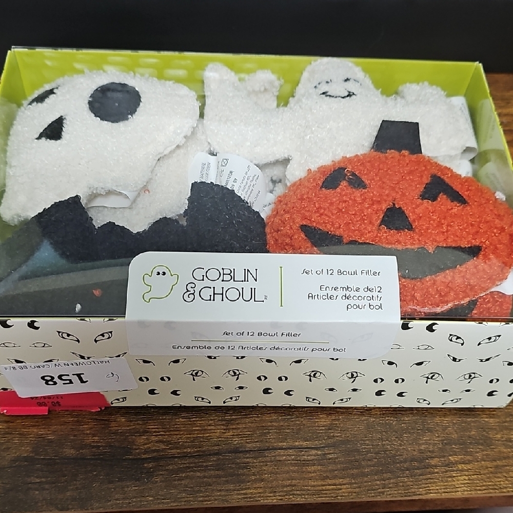 Halloween Bowl Filler- Black, White, Orange Jack O' Lantern Bat Skulls Ghosts